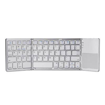 B033 Portable Three-fold Keyboard Wireless Bluetooth Folding Thin Digital Touch Three-system Mobile Phone Tablet Notebook photo-2