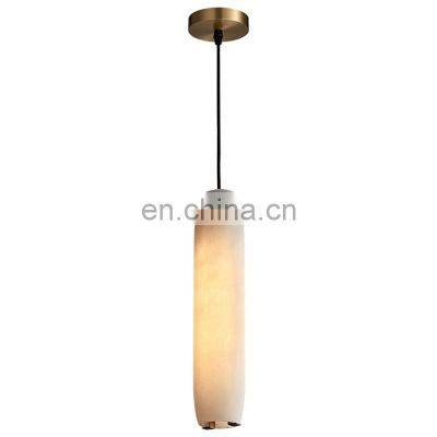 Nordic led modern artistic alabaster long strip dining bar chandelier