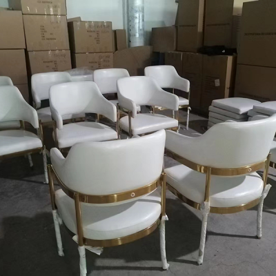 New Arrival Gold Stainless Steel Leisure Chair Restaurant Leisure Chair Wedding Chair For Home Hotel Wedding