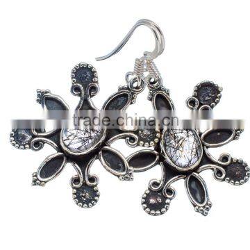 BLACK ROTILE Earing ,925 sterling silver jewelry wholesale,WHOLESALE SILVER JEWELRY,SILVER EXPORTER,SILVER JEWELRY FROM INDIA