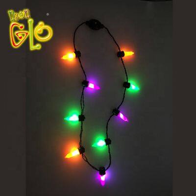 New Design Flashing LED Light Up  Glow In The Dark Necklaces For Halloween Christmas Party Decoration