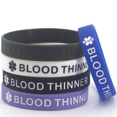 Wholesale Silicone Wristband Stretchy Soft Debossed Ink-filled Promotional Rubber Bracelets for Hospital and Medical Work