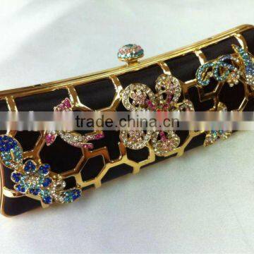 diamante clutch bag with soldering crystal flower