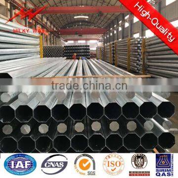 132kv Single Circuit Power Steel Pole with stepped bolt