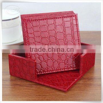 eco-friendly pu leather glass coasters wholesale