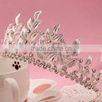 New Design Wholesale Leaf Bridal Crystal Rhinestone Crown photo-2