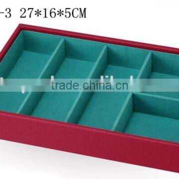 W1275R-3 Wholesale Alibaba Stackable Jewelry Display Tray Leather Jewelry Trays