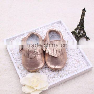 2015 Soft Leather Baby Shoes Soft Moccasins MOQ 8 Pairs/mixed 4 Sizes photo-4