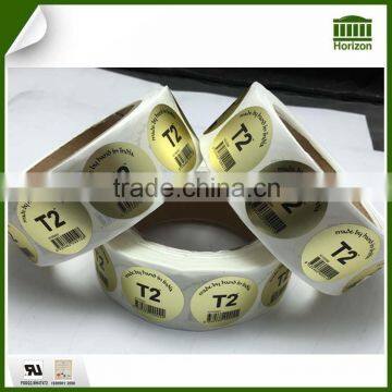 Professional Custom Printing Gold Round adhesive stickers label with barcode