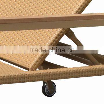 Wicker Teak Handrails With Wheels Rattan Product Modern Outdoor Lounge Chair photo-6