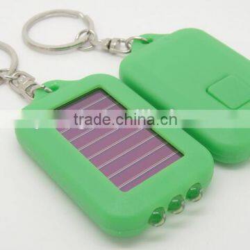 Colorful Solar power flashlight 3 leds keychain
