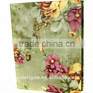 Printed Flower Design Color Cloth Wrapping Ring Binder Desktop File Folder for Office Stationery Cardboard A4 or FC Size