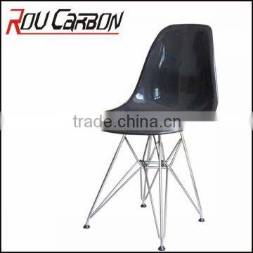 Leisure Chair Seat in Carbon Fiber Frame in Chromed Steel Tube