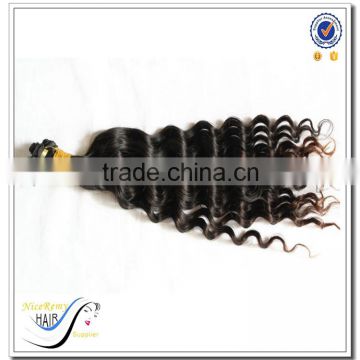 Wholesale high quality deep wave 100 human hair hand tied weft