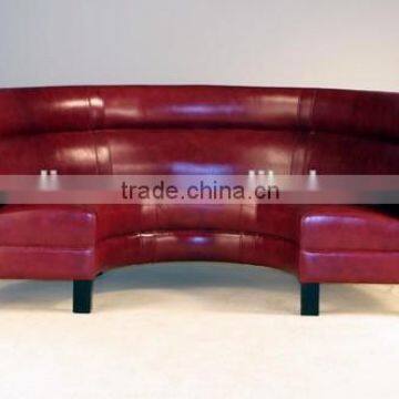 Oval red leather restaurant booth sofa XDW2080