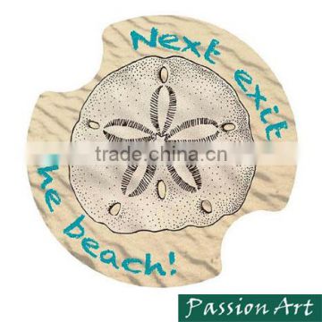 2.6 inch Beach Design Car Holder Use Ceramic Coaster