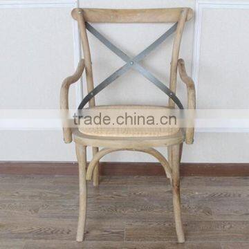 Wooden Antique Cross Back Dining Chair/Wedding Chair with arm