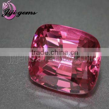 beautiful square reddish pink corundum stone