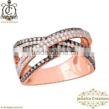 14K Rose Gold Natural Diamond Desinger Ring Jewelry, Fashionable Rose Gold Ring Jewelry, Designer Diamond Ring Jewelry