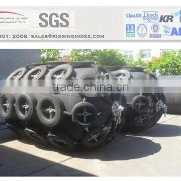 marine pneumatic rubber fenders with chain protection net