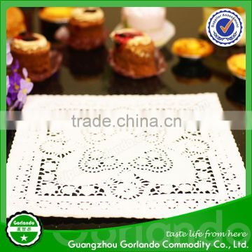 Wholesale 25 x 25cm Greaseproof FDA Colored Lace Square Paper Doilies                        
                                                Quality Choice