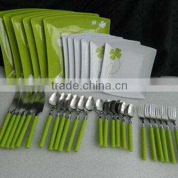 36pcs melamine dinner ware set for 6 people