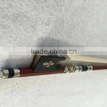 China Hot Sale High Quality Round Shape Solid Violin Bow With Ebony Frog photo-4