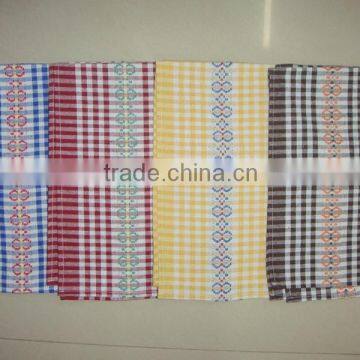 Cheap 100% cotton check fabric tea towel 015