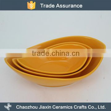 China cheap eco-friendly beautiful durable yellow bowls ceramic for salad