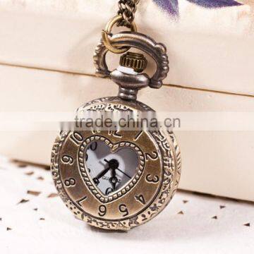 New Fashion Beautiful Long Chain Heart Shaped Antique Pocket Watch photo-2