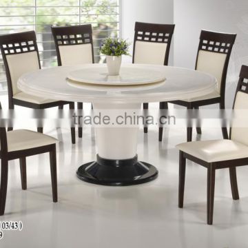 2015 Latest Stainless Marble Top Table Cushion Solid Wood Chair for Vietnam