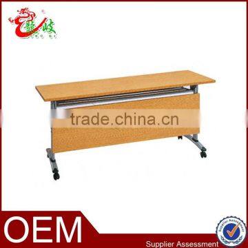 steel flipper table with wood grain finish stackable student desk for school furniture M230