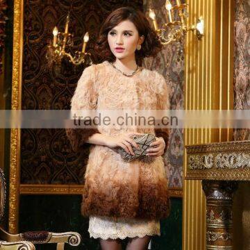 Newest Sexy Women Trendy Wool Fur Coats with Round Collar 2013-2014 "11"