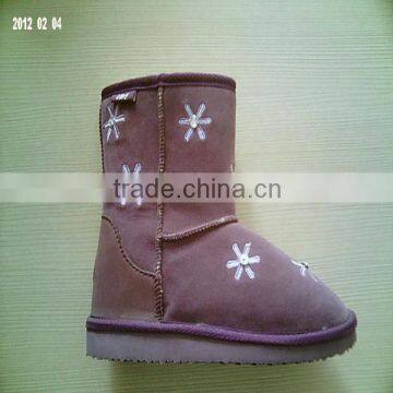New White Snowflake Blue/Brown Snow Boots photo-2