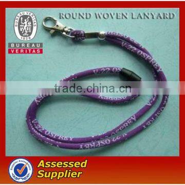 Round woven lanyard