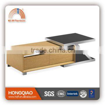 CT-33 stainless steel wood modern coffee table