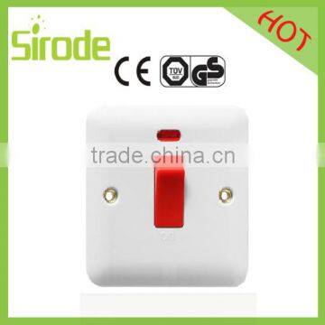 UK BS Standard 45A DP switch with neon light air conditioner AC switch