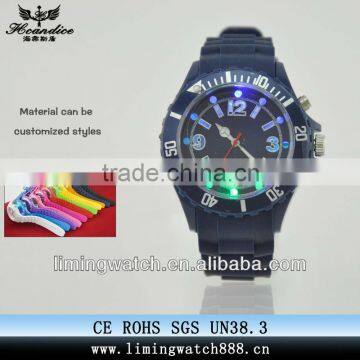 color changing watch face,bright color jelly watches