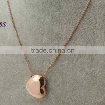 2016 Latest Fashion Design Rose Gold Heart Jewelry Necklace