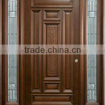 American Wooden Main Doors Design With Glass Side Lite DJ-S8704MST