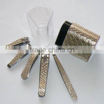 Nail clipper with leather