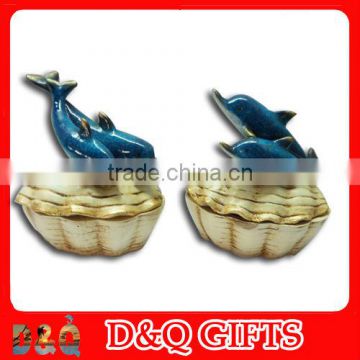 souvenir polyresin dolphin jewelry box