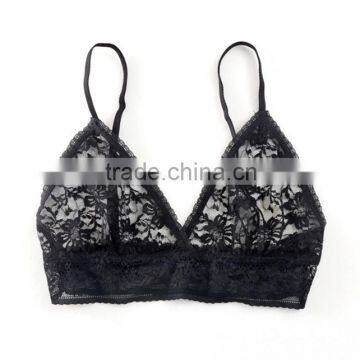 Perspective Black Full Lace Ultra-thin Bra no Rims Sleep Underwear