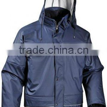 PU rain quited parka for men