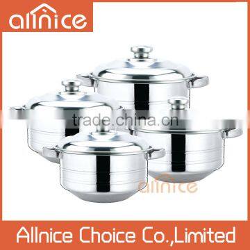 Wholesale ss410 high polishing stainless steel pot/4 pcs set stainless steel stock pot