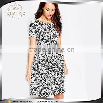 Dongguan Clothing New Design Short Sleeve Maternity Leopard Dress