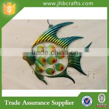 Handmade Painted Metal Crafts Fish Home Decoration