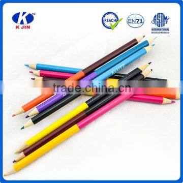 Wholesale slap-up double-end wood color pencil with customized logo