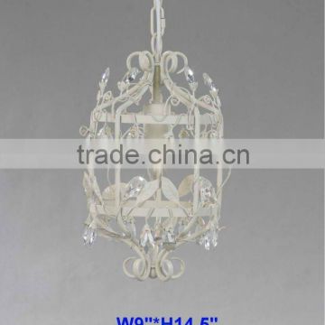 2015 European style white painted metal crystal pendant light