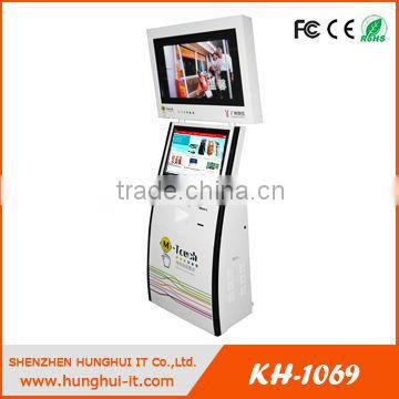 Dual screen payment terminals touch kiosk/self-service payment terminals with thermal printer/barcode scanner